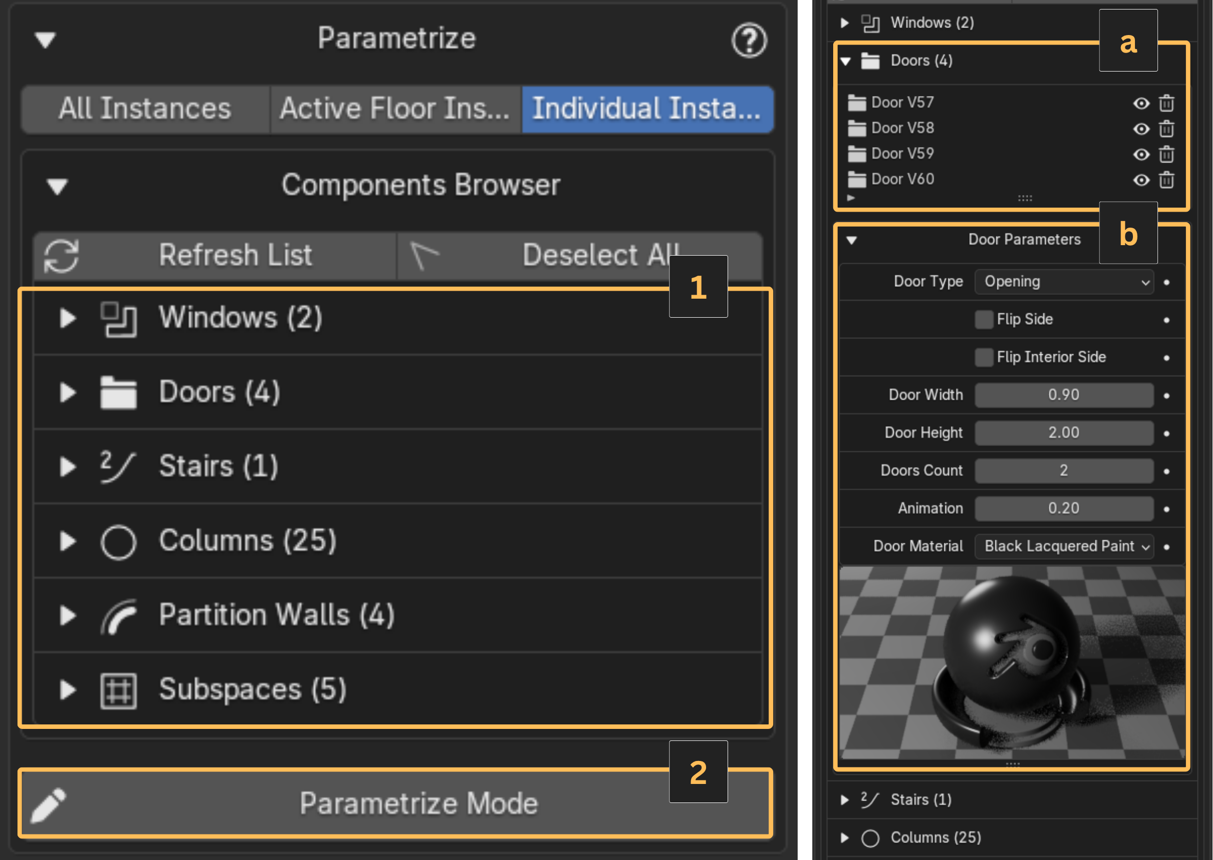 Parametrize Tab
