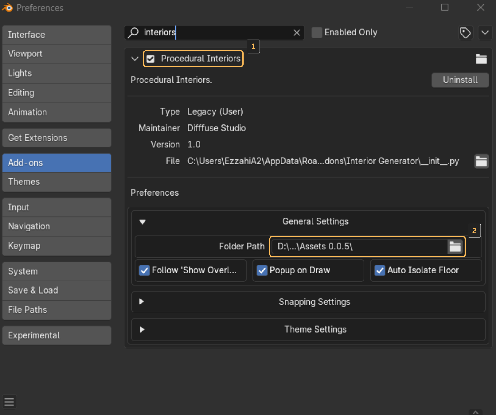 Enable Addon